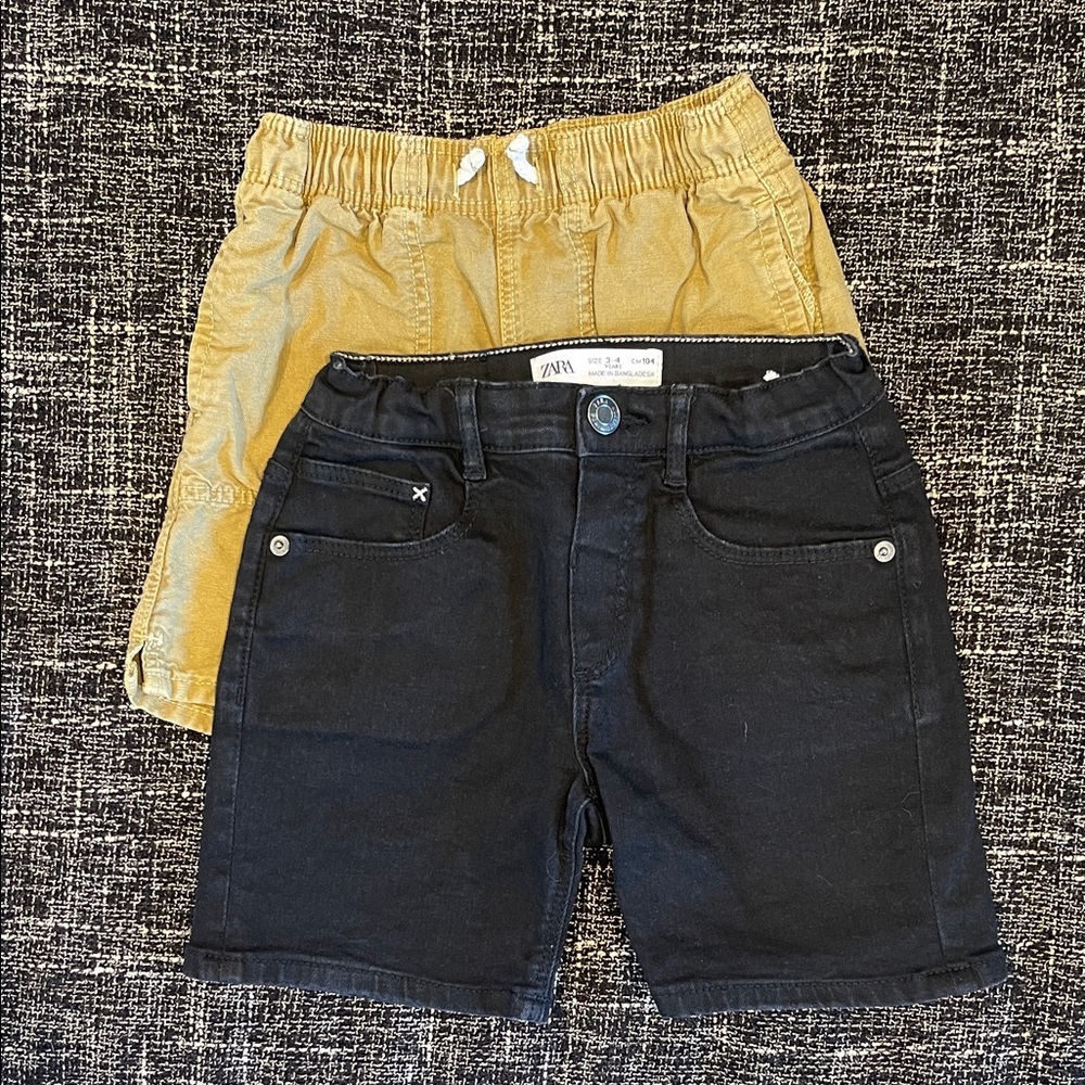 Zara Kids Black and Tan Shorts Duo